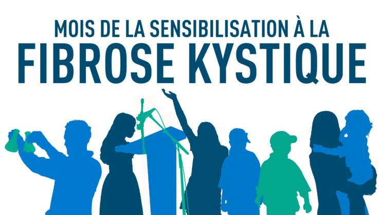 Mois national de sensibilisation à la fibrose kystique au Canada et silhouettes de bénévoles